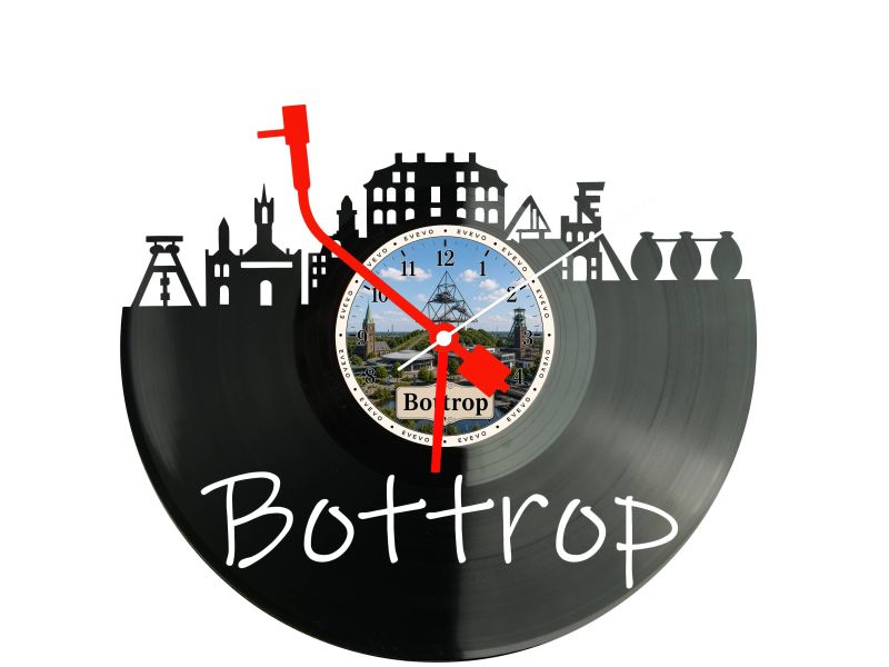 Zegar Bottrop Miasto Niemcy Zegar Ścienny Płyta Winylowa Prezent Upominek Urodziny Dla Niej Dla Niego EVEVO evevo.pl W0038