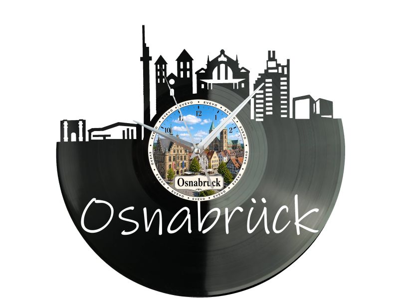 Zegar Osnabrück Miasto Niemcy Zegar Ścienny Płyta Winylowa Prezent Upominek Urodziny Dla Niej Dla Niego EVEVO evevo.pl W0039