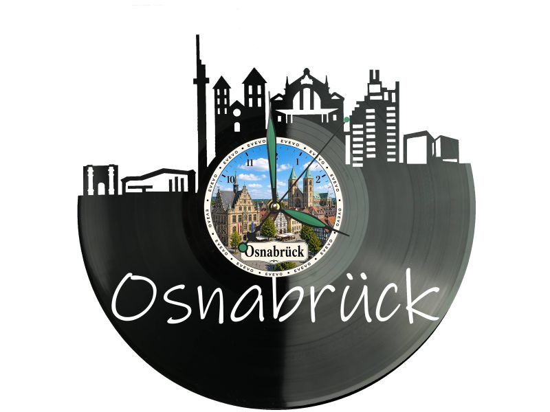 Zegar Osnabrück Miasto Niemcy Zegar Ścienny Płyta Winylowa Prezent Upominek Urodziny Dla Niej Dla Niego EVEVO evevo.pl W0039