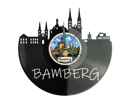 Zegar Bamberg Miasto Niemcy Zegar Ścienny Płyta Winylowa Prezent Upominek Urodziny Dla Niej Dla Niego EVEVO evevo.pl W0040