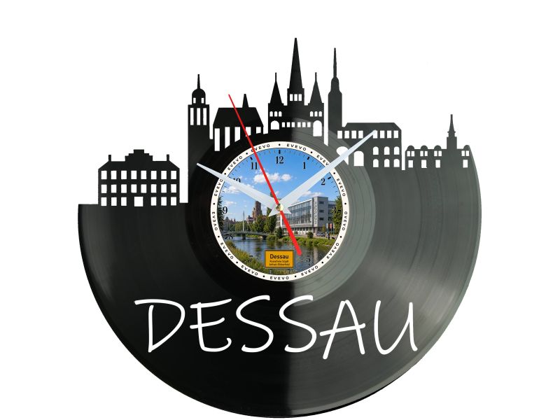 Zegar Dessau Miasto Niemcy Płyta Winylowa Prezent Upominek Urodziny Dla Niej Dla Niego EVEVO evevo.pl W0041