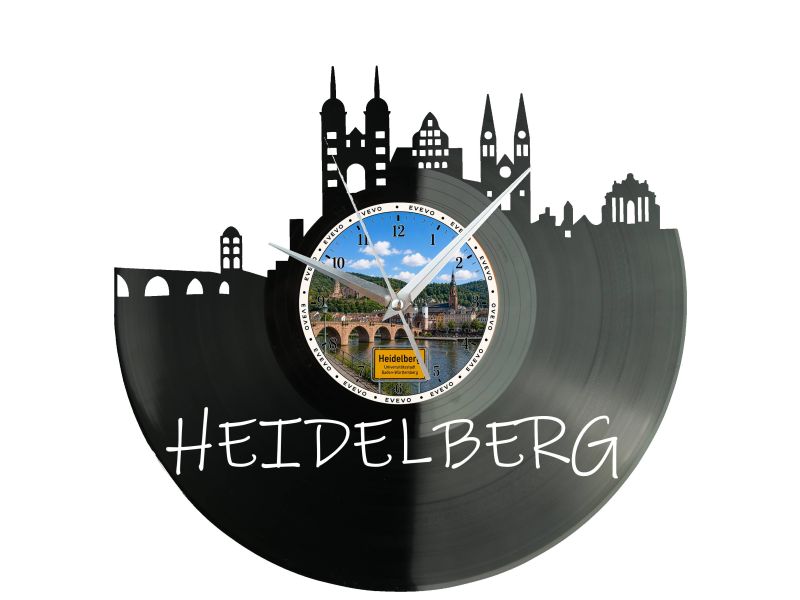 Zegar Heidelberg Miasto Niemcy Zegar Ścienny Płyta Winylowa Prezent Upominek Urodziny Dla Niej Dla Niego EVEVO evevo.pl W0043