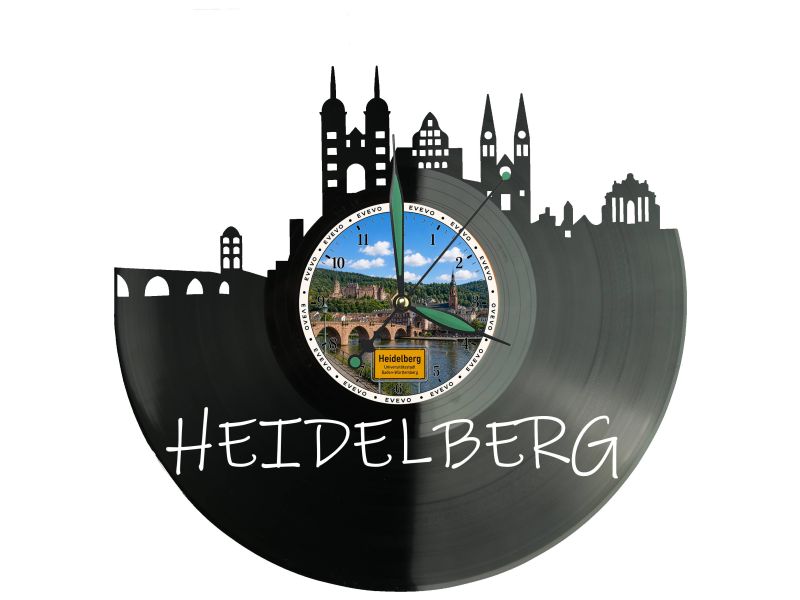 Zegar Heidelberg Miasto Niemcy Zegar Ścienny Płyta Winylowa Prezent Upominek Urodziny Dla Niej Dla Niego EVEVO evevo.pl W0043