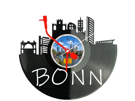 Zegar Bonn Miasto Niemcy Zegar Ścienny Płyta Winylowa Prezent Upominek Urodziny Dla Niej Dla Niego EVEVO evevo.pl W0044