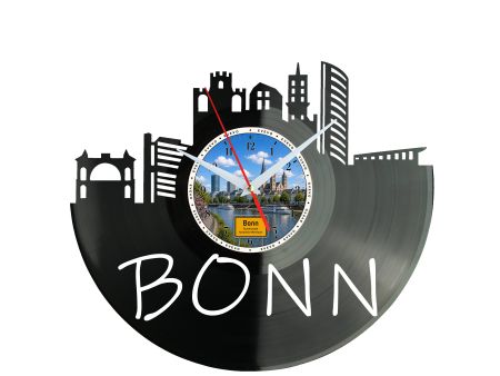 Zegar Bonn Miasto Niemcy Zegar Ścienny Płyta Winylowa Prezent Upominek Urodziny Dla Niej Dla Niego EVEVO evevo.pl W0044