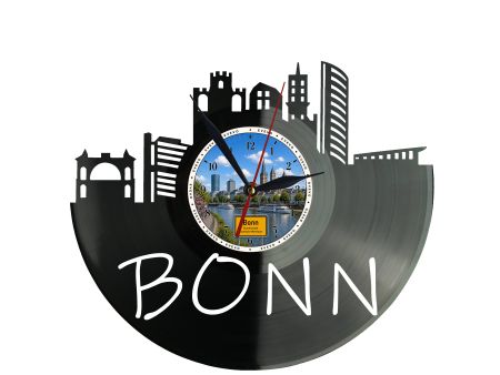Zegar Bonn Miasto Niemcy Zegar Ścienny Płyta Winylowa Prezent Upominek Urodziny Dla Niej Dla Niego EVEVO evevo.pl W0044