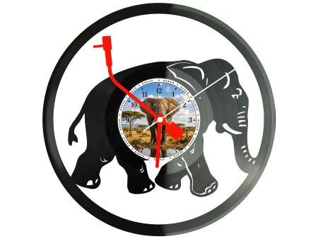Zegar Słoń Afryka Sawana Zegar Ścienny Płyta Winylowa Prezent Upominek Urodziny Dla Niej Dla Niego EVEVO evevo.pl W0046