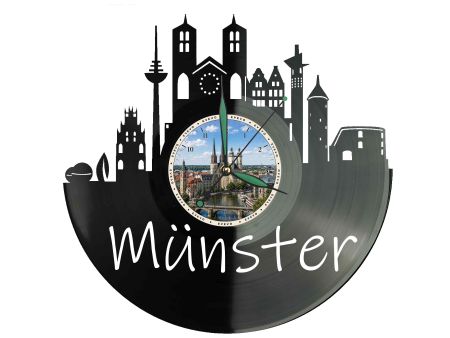 Zegar Münster Miasto Niemcy Zegar Ścienny Płyta Winylowa Prezent Upominek Urodziny Dla Niej Dla Niego EVEVO evevo.pl W0049