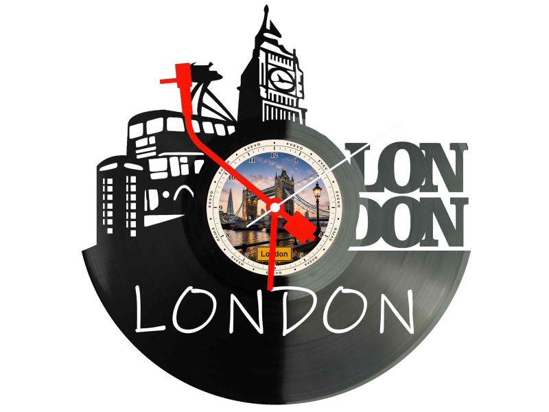 Zegar London Miasto Anglia Zegar Ścienny Płyta Winylowa Prezent Upominek Urodziny Dla Niej Dla Niego EVEVO evevo.pl W0050