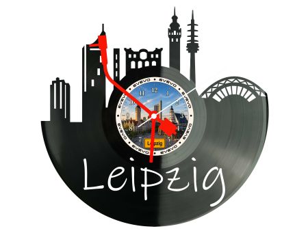 Zegar Leipzig Miasto Niemcy Zegar Ścienny Płyta Winylowa Prezent Upominek Urodziny Dla Niej Dla Niego EVEVO evevo.pl W0056