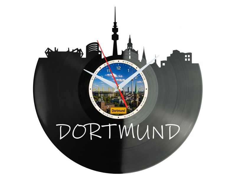Zegar Dortmund Miasto Niemcy Zegar Ścienny Płyta Winylowa Prezent Upominek Urodziny Dla Niej Dla Niego EVEVO evevo.pl W0057