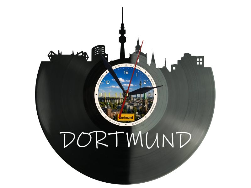 Zegar Dortmund Miasto Niemcy Zegar Ścienny Płyta Winylowa Prezent Upominek Urodziny Dla Niej Dla Niego EVEVO evevo.pl W0057