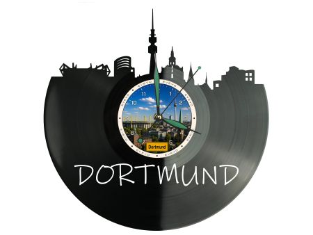 Zegar Dortmund Miasto Niemcy Zegar Ścienny Płyta Winylowa Prezent Upominek Urodziny Dla Niej Dla Niego EVEVO evevo.pl W0057