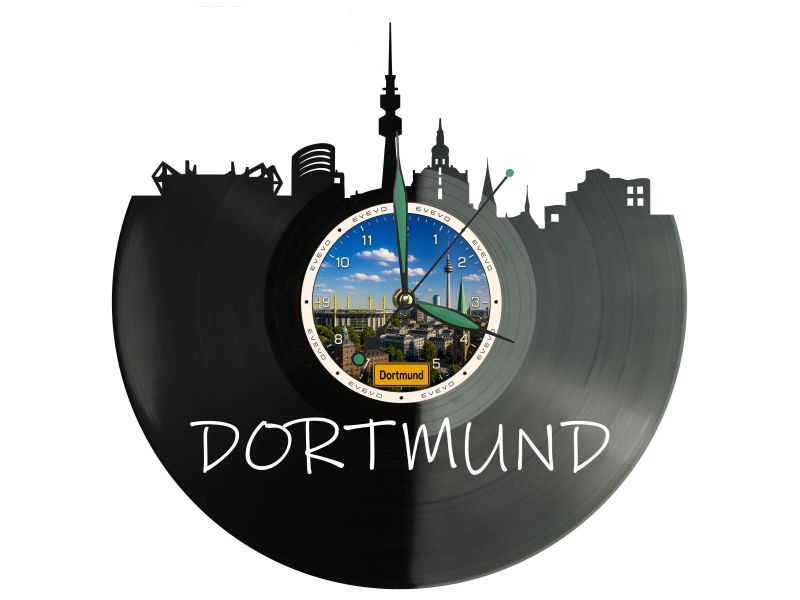 Zegar Dortmund Miasto Niemcy Zegar Ścienny Płyta Winylowa Prezent Upominek Urodziny Dla Niej Dla Niego EVEVO evevo.pl W0057