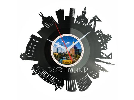 Zegar Dortmund Miasto Niemcy Zegar Ścienny Płyta Winylowa Prezent Upominek Urodziny Dla Niej Dla Niego EVEVO evevo.pl W0059