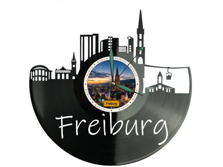 Zegar Freiburg Miasto Niemcy Zegar Ścienny Płyta Winylowa Prezent Upominek Urodziny Dla Niej Dla Niego EVEVO evevo.pl W0060