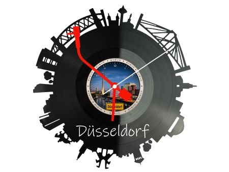 Zegar Dusseldorf Miasto Niemcy Zegar Ścienny Płyta Winylowa Prezent Upominek Urodziny Dla Niej Dla Niego EVEVO evevo.pl W0061