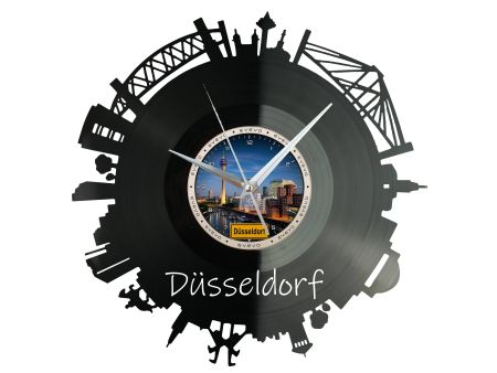 Zegar Dusseldorf Miasto Niemcy Zegar Ścienny Płyta Winylowa Prezent Upominek Urodziny Dla Niej Dla Niego EVEVO evevo.pl W0061