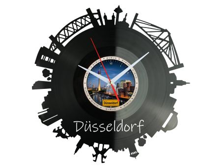 Zegar Dusseldorf Miasto Niemcy Zegar Ścienny Płyta Winylowa Prezent Upominek Urodziny Dla Niej Dla Niego EVEVO evevo.pl W0061