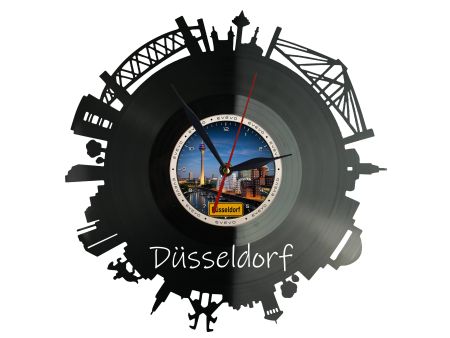 Zegar Dusseldorf Miasto Niemcy Zegar Ścienny Płyta Winylowa Prezent Upominek Urodziny Dla Niej Dla Niego EVEVO evevo.pl W0061