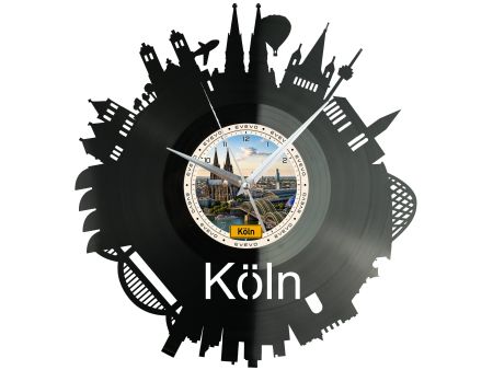 Zegar Köln Miasto Niemcy Zegar Ścienny Płyta Winylowa Prezent Upominek Urodziny Dla Niej Dla Niego EVEVO evevo.pl W0062