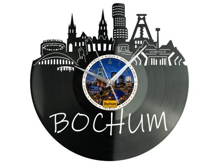 Zegar Bochum Miasto Niemcy Zegar Ścienny Płyta Winylowa Prezent Upominek Urodziny Dla Niej Dla Niego EVEVO evevo.pl W0065