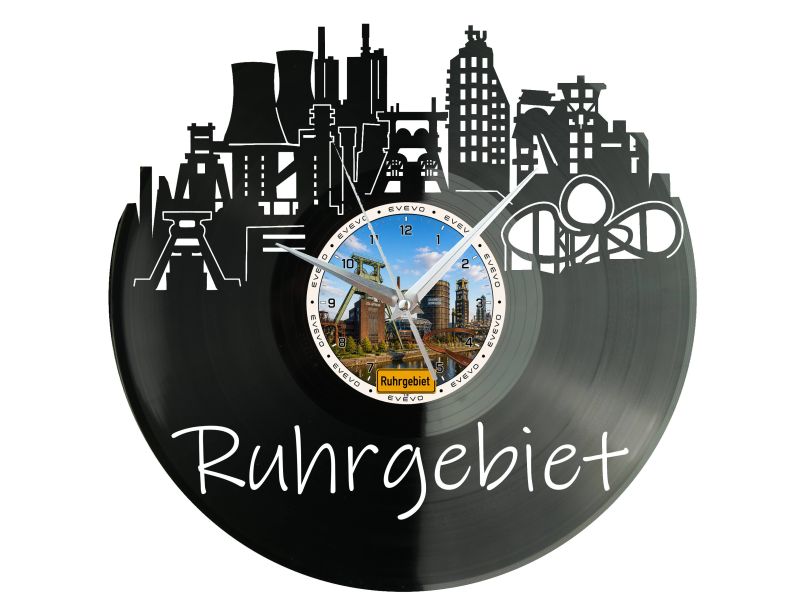 Zegar Ruhrgebiet Miasto Niemcy Zegar Ścienny Płyta Winylowa Prezent Upominek Urodziny Dla Niej Dla Niego EVEVO evevo.pl W0066