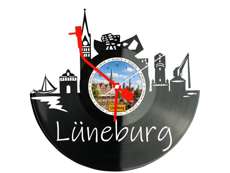 Zegar Lüneburg Miasto Niemcy Zegar Ścienny Płyta Winylowa Prezent Upominek Urodziny Dla Niej Dla Niego EVEVO evevo.pl W0067
