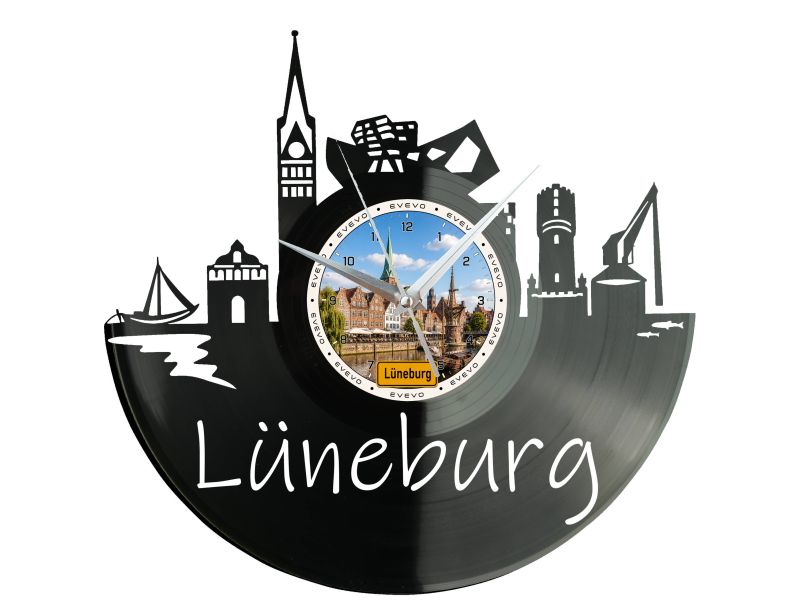 Zegar Lüneburg Miasto Niemcy Zegar Ścienny Płyta Winylowa Prezent Upominek Urodziny Dla Niej Dla Niego EVEVO evevo.pl W0067