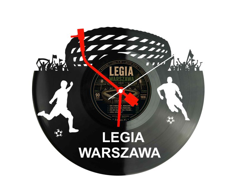 Legia Warszawa Zegar Ścienny Płyta Winylowa Nowoczesny Dekoracyjny Na Prezent Urodziny evevo.pl S0003