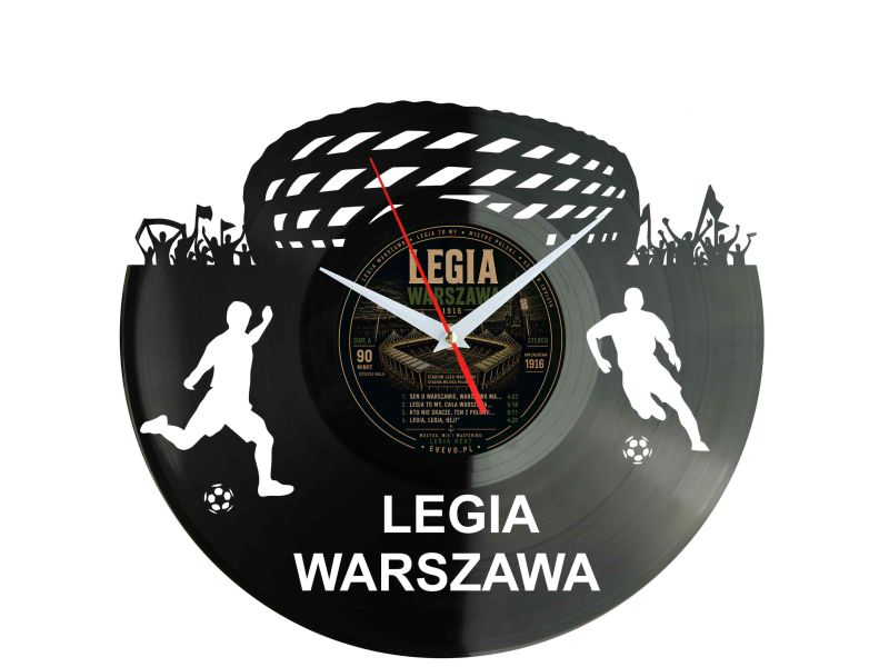 Legia Warszawa Zegar Ścienny Płyta Winylowa Nowoczesny Dekoracyjny Na Prezent Urodziny X0232 evevo.pl