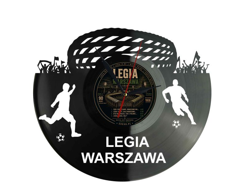 Legia Warszawa Zegar Ścienny Płyta Winylowa Nowoczesny Dekoracyjny Na Prezent Urodziny X0232 evevo.pl