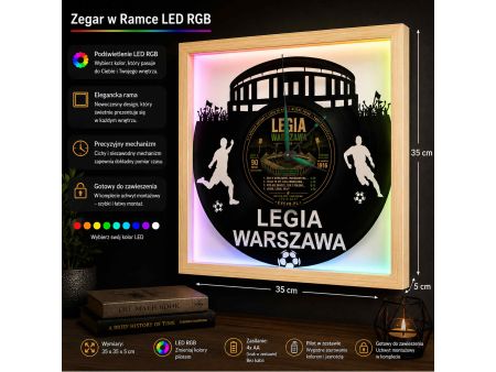 Legia Warszawa Zegar Ścienny Płyta Winylowa Nowoczesny Dekoracyjny Na Prezent Urodziny X0232 evevo.pl