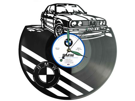 BMW Klasyczny Samochód Zegar Ścienny z Płyty Winylowej Retro Dekoracja BMW Nowoczesny Zegar Prezent dla Fana Motoryzacji I0003