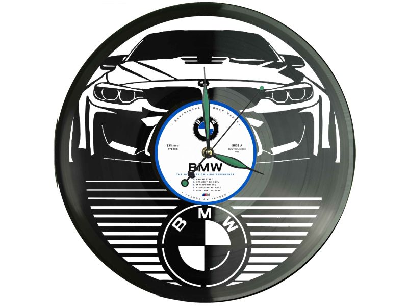 BMW Klasyczny Samochód Zegar Ścienny z Płyty Winylowej Retro Dekoracja BMW Nowoczesny Zegar Prezent dla Fana Motoryzacji I0005