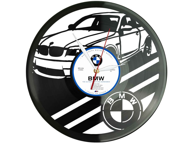BMW Klasyczny Samochód Zegar Ścienny z Płyty Winylowej Retro Dekoracja BMW Nowoczesny Zegar Prezent dla Fana Motoryzacji I0007