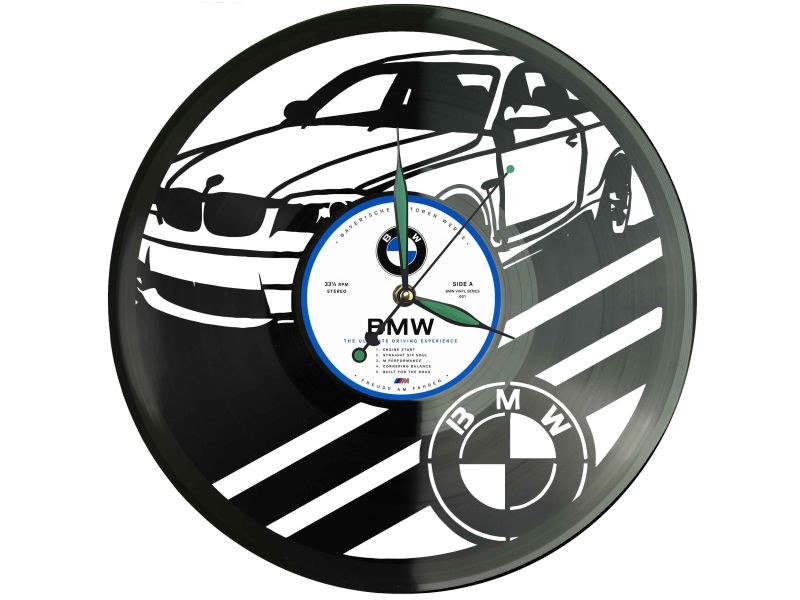 BMW Klasyczny Samochód Zegar Ścienny z Płyty Winylowej Retro Dekoracja BMW Nowoczesny Zegar Prezent dla Fana Motoryzacji I0007