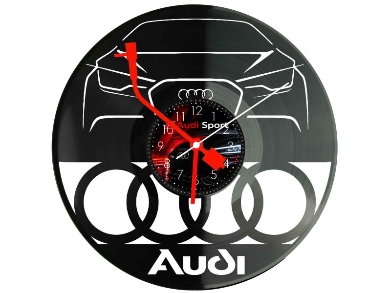 Audi Zegar Ścienny Płyta Winylowa Nowoczesny Dekoracyjny Na Prezent Urodziny I0008