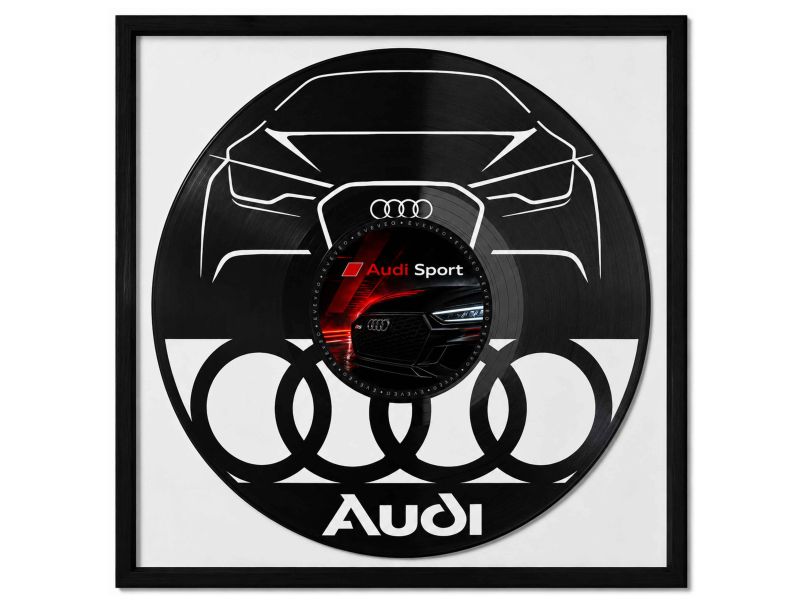 Audi Zegar Ścienny Płyta Winylowa Nowoczesny Dekoracyjny Na Prezent Urodziny I0008