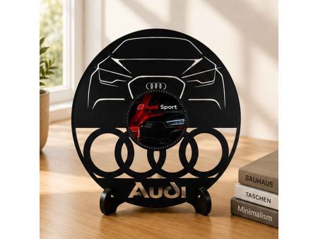 Audi Zegar Ścienny Podświetlany LED RGB Na Pilota Płyta Winylowa Nowoczesny Dekoracyjny Na Prezent Urodziny