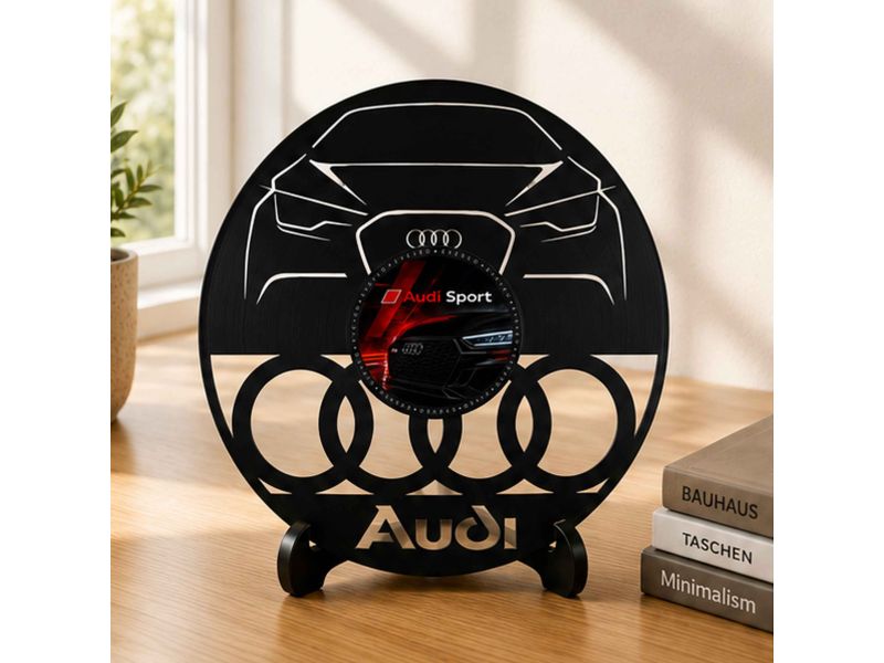 Audi Zegar Ścienny Płyta Winylowa Nowoczesny Dekoracyjny Na Prezent Urodziny I0008