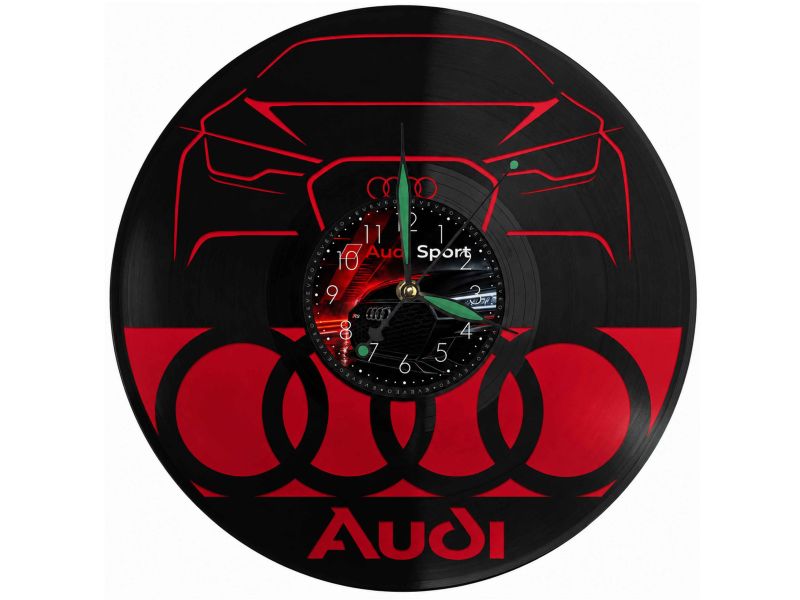 Audi Zegar Ścienny Płyta Winylowa Nowoczesny Dekoracyjny Na Prezent Urodziny I0008