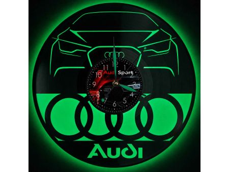 Audi Zegar Ścienny Płyta Winylowa Nowoczesny Dekoracyjny Na Prezent Urodziny I0008