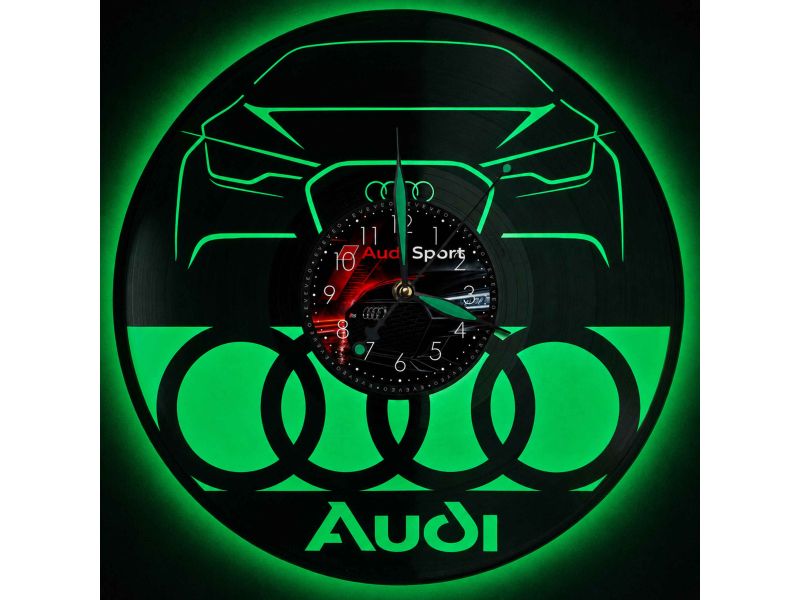 Audi Zegar Ścienny Płyta Winylowa Nowoczesny Dekoracyjny Na Prezent Urodziny I0008