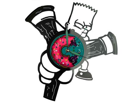 BART SIMPSON THE SIMPSONS ZEGAR ŚCIENNY DEKORACYJNY NOWOCZESNY PŁYTA WINYLOWA WINYL NA PREZENT EVEVO EVEVO.PL W0224