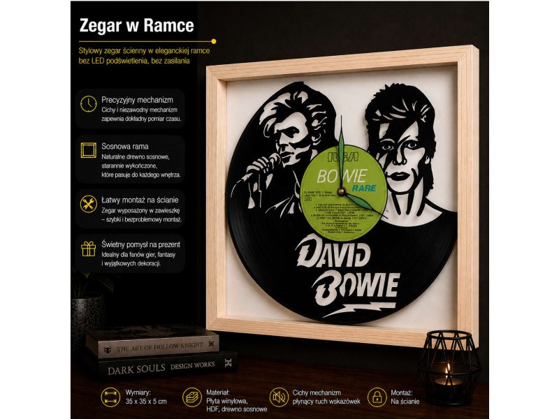 David Bowie Winyl Zegar Ścienny Płyta Winylowa Prezent Z0001