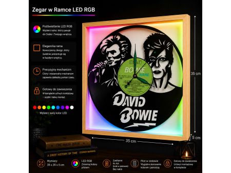 David Bowie Winyl Zegar Ścienny Płyta Winylowa Prezent Z0001