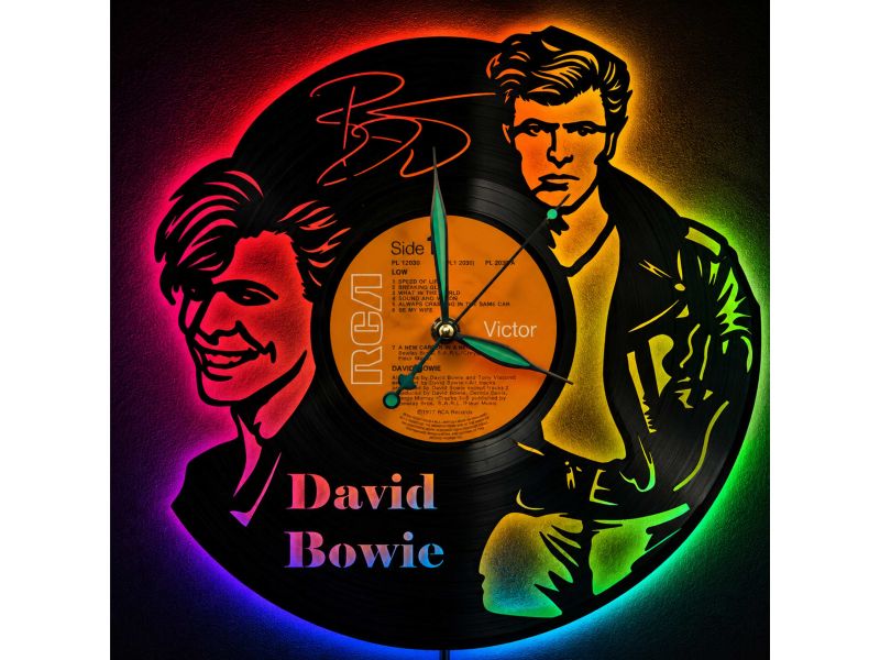 David Bowie Winyl Zegar Ścienny  Płyta Winylowa Unikalna Dekoracja Dla Fanów Muzyki Rockowej Popkultury EVEVO Z0003