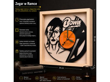 David Bowie Winyl Zegar Ścienny Płyta Winylowa Prezent Upominek Dla Niej Dla Niego EVEVO Z0004