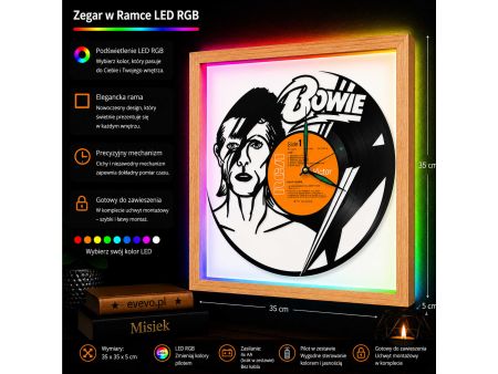 David Bowie Winyl Zegar Ścienny Płyta Winylowa Prezent Upominek Dla Niej Dla Niego EVEVO Z0004